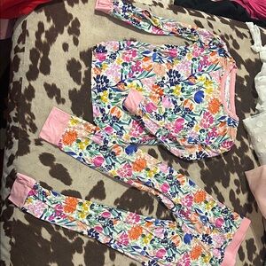 Little Sleepies Floral Kids Pajama Set - Pink, Blue, Orange